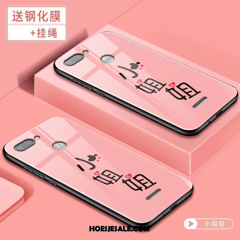 Xiaomi Redmi 6 Hoesje Siliconen Rood Anti-fall Spotprent Glas Online