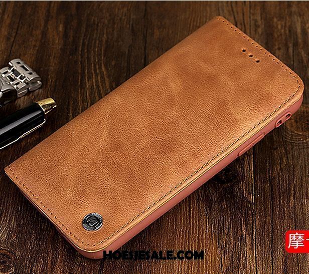 Xiaomi Redmi 6a Hoesje Leren Etui Geel Anti-fall Echt Leer Folio Kopen