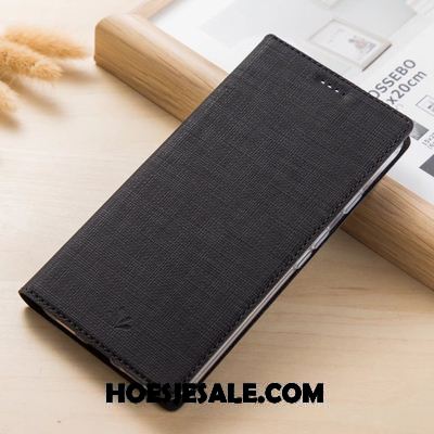 Xiaomi Redmi 6a Hoesje Leren Etui Patroon Doek Blauw Folio Korting