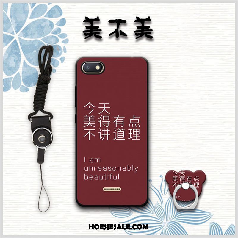 Xiaomi Redmi 6a Hoesje Mini Mobiele Telefoon Bescherming Geschilderd Rood Sale