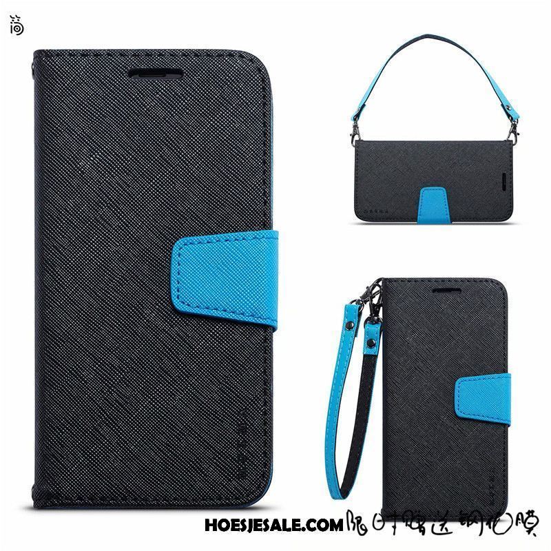 Xiaomi Redmi 6a Hoesje Zacht Anti-fall Blauw Leren Etui Eenvoudige Korting