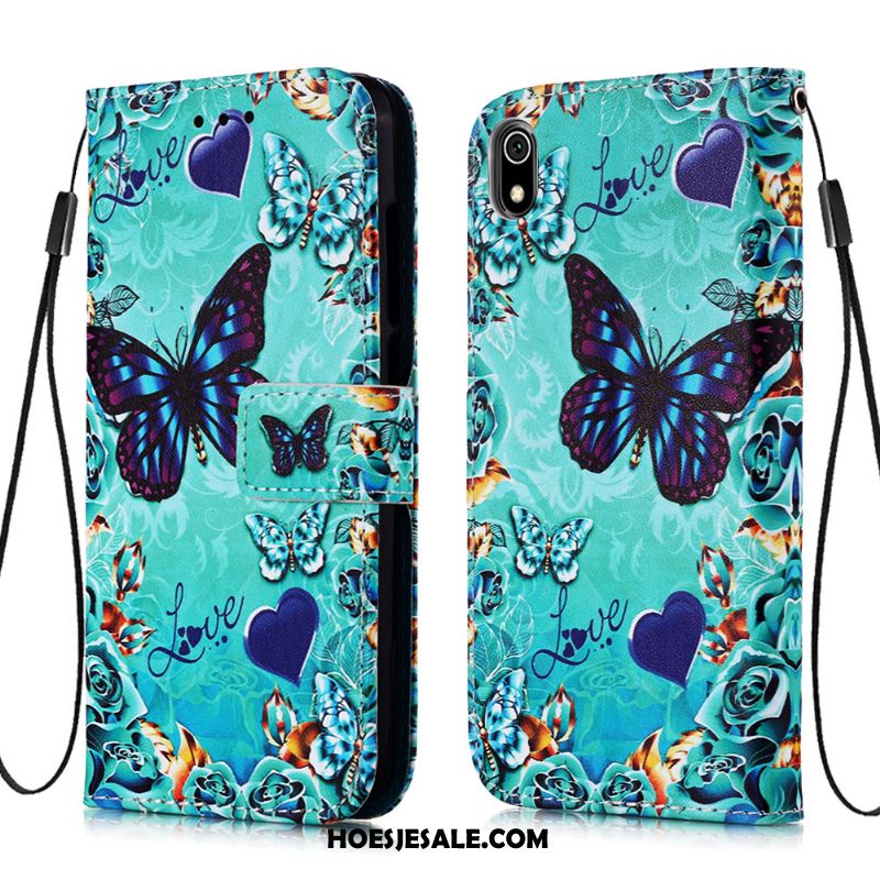 Xiaomi Redmi 7a Hoesje Leren Etui Mobiele Telefoon Anti-fall Mini Blauw Goedkoop