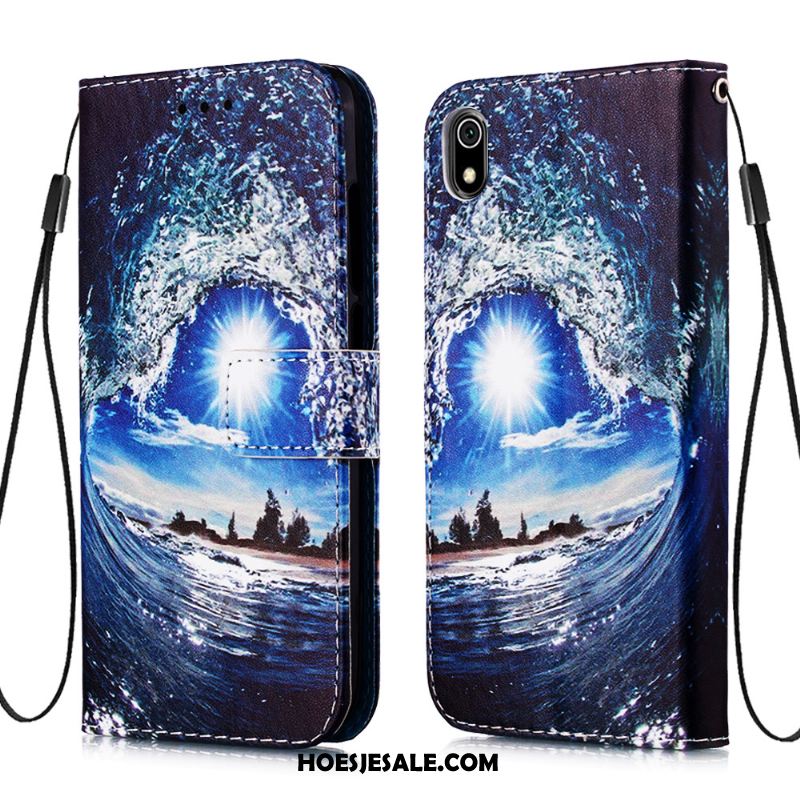 Xiaomi Redmi 7a Hoesje Leren Etui Mobiele Telefoon Anti-fall Mini Blauw Goedkoop