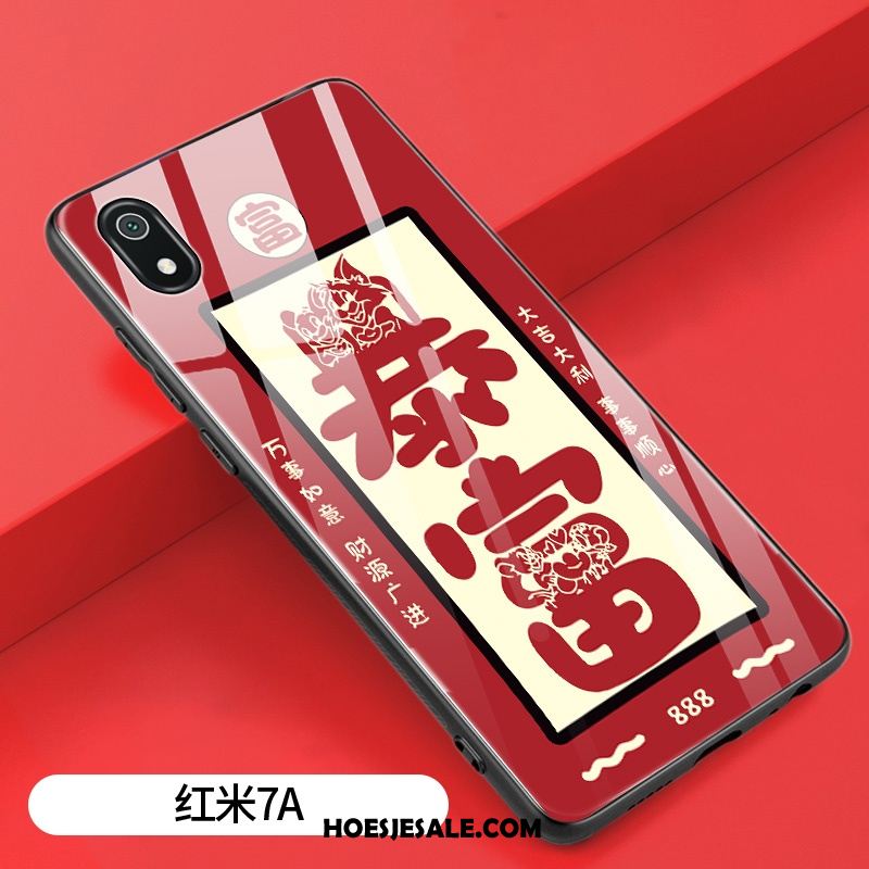 Xiaomi Redmi 7a Hoesje Lovers Bescherming Rood Anti-fall Chinese Stijl Goedkoop