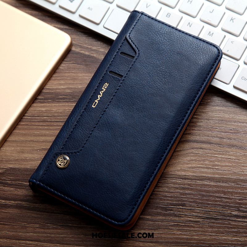 Xiaomi Redmi 8 Hoesje Kaart Leren Etui Mobiele Telefoon Folio Blauw Winkel