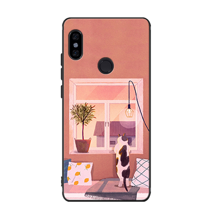 Xiaomi Redmi Note 5 Hoesje Anti-fall Zacht Rood Kat Spotprent Kopen