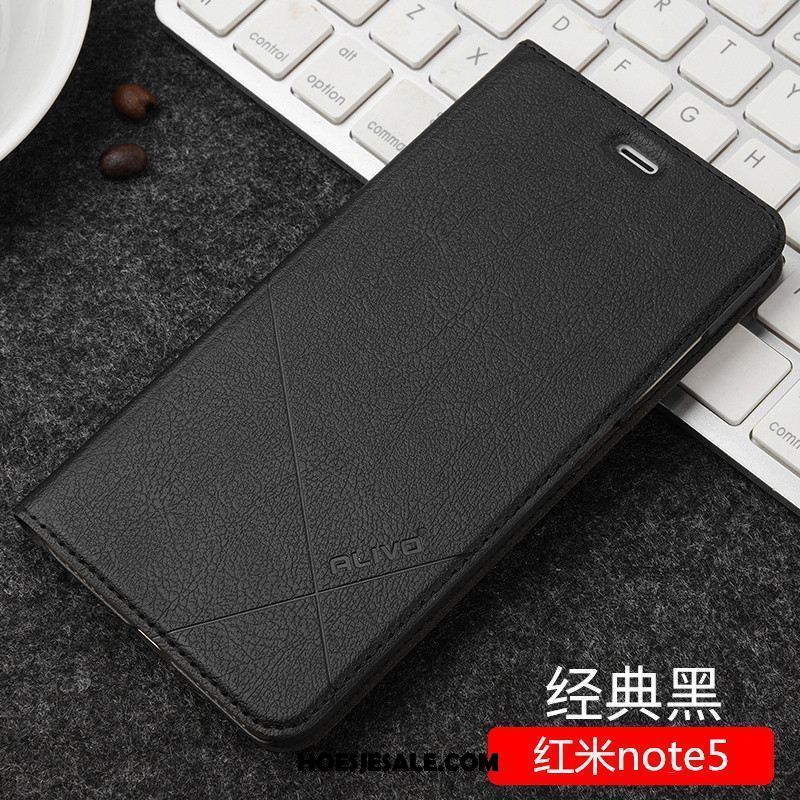 Xiaomi Redmi Note 5 Hoesje Clamshell Leren Etui Anti-fall Hoes Blauw Kopen