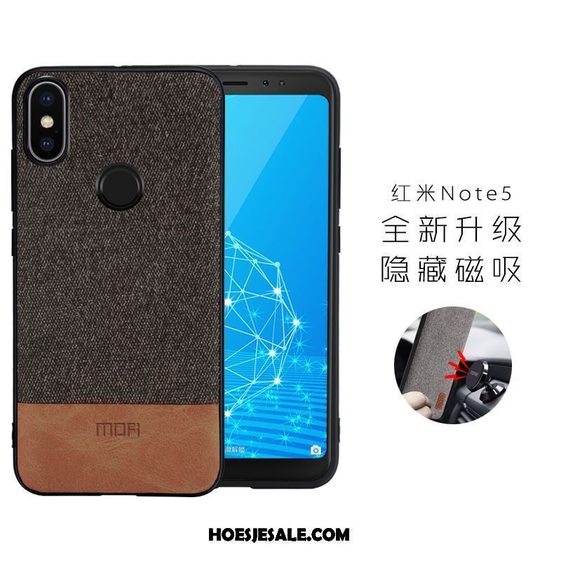 Xiaomi Redmi Note 5 Hoesje Rood Doek Magnetisch Mobiele Telefoon Zwart Kopen