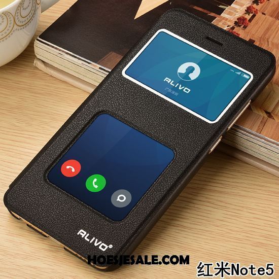 Xiaomi Redmi Note 5 Hoesje Rood Mini Clamshell Mobiele Telefoon Leren Etui Goedkoop