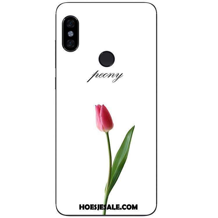 Xiaomi Redmi Note 5 Hoesje Zacht Kunst Eenvoudige Bloemen Wit Goedkoop