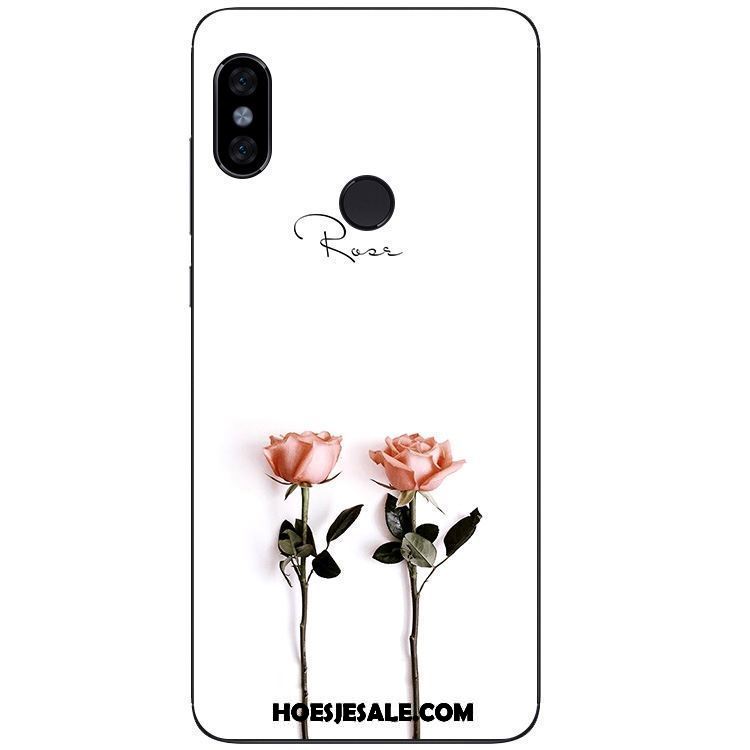 Xiaomi Redmi Note 5 Hoesje Zacht Kunst Eenvoudige Bloemen Wit Goedkoop