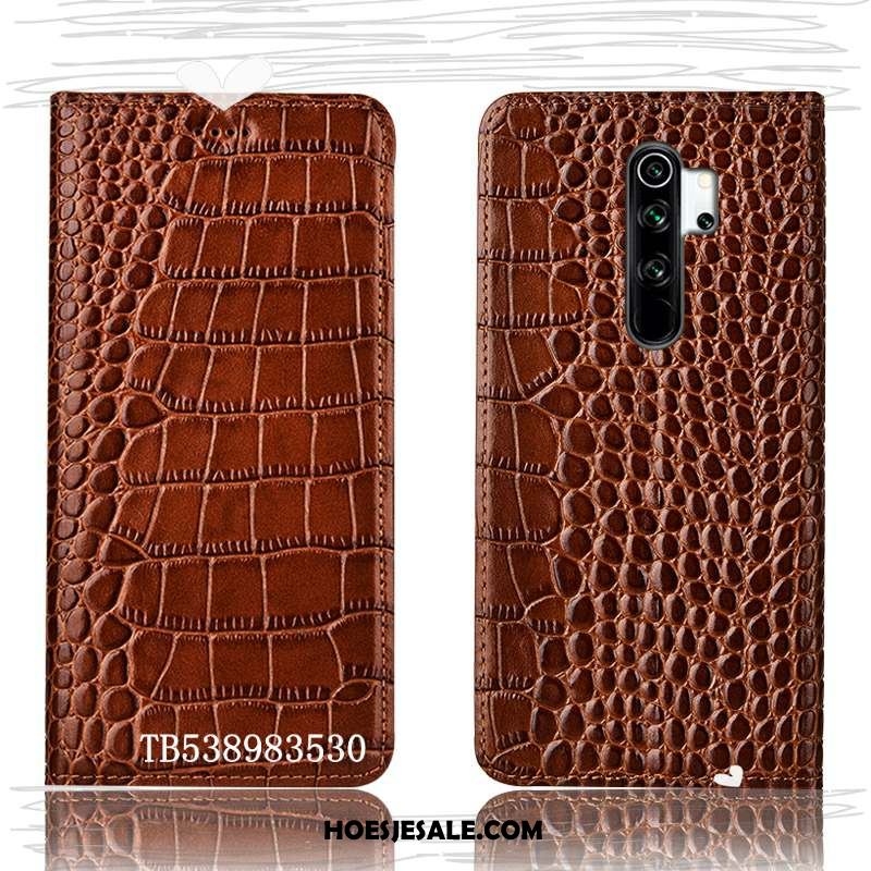 Xiaomi Redmi Note 8 Pro Hoesje Mobiele Telefoon Rood Krokodil Leren Etui Patroon Korting