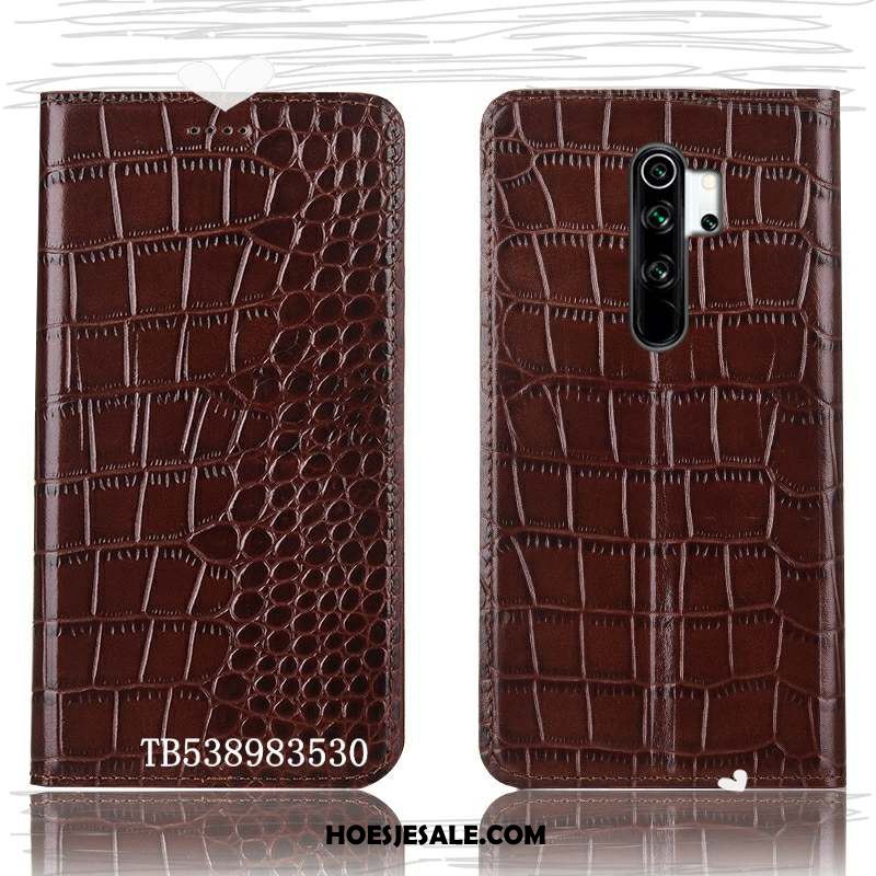 Xiaomi Redmi Note 8 Pro Hoesje Mobiele Telefoon Rood Krokodil Leren Etui Patroon Korting