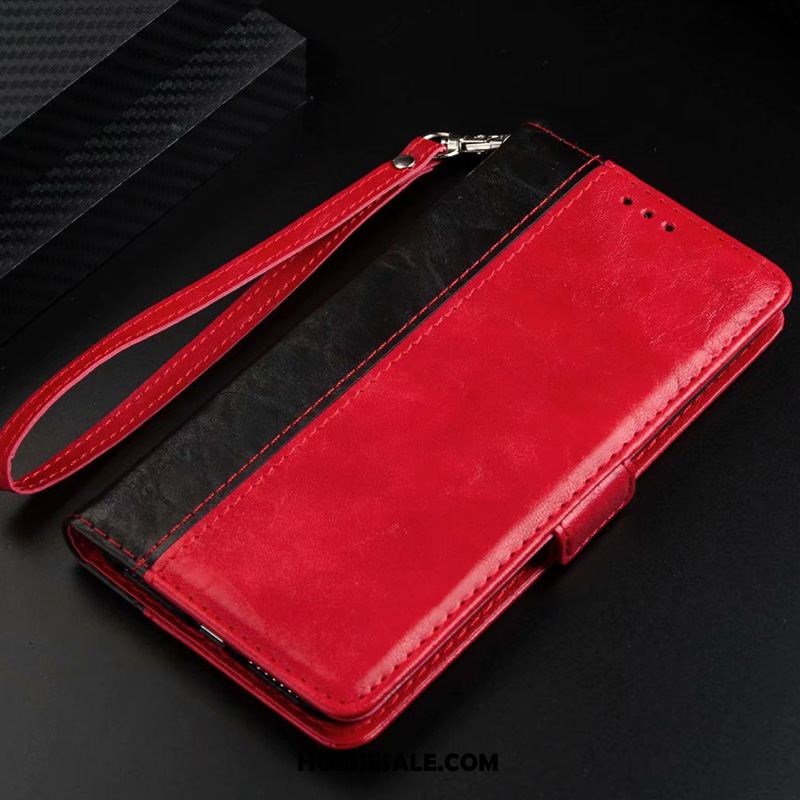 Xiaomi Redmi Note 8 Pro Hoesje Rood Bedrijf Vouw Folio Leren Etui