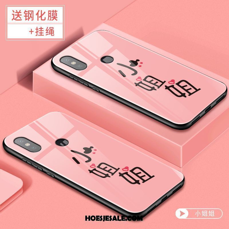 Xiaomi Redmi S2 Hoesje Glas Siliconen Anti-fall All Inclusive Rood Sale