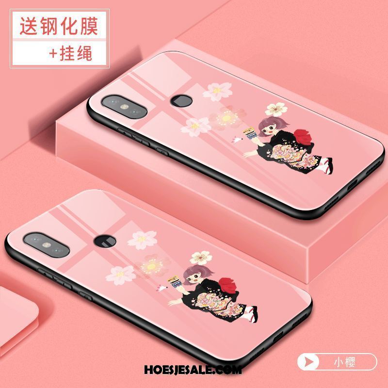 Xiaomi Redmi S2 Hoesje Glas Siliconen Anti-fall All Inclusive Rood Sale