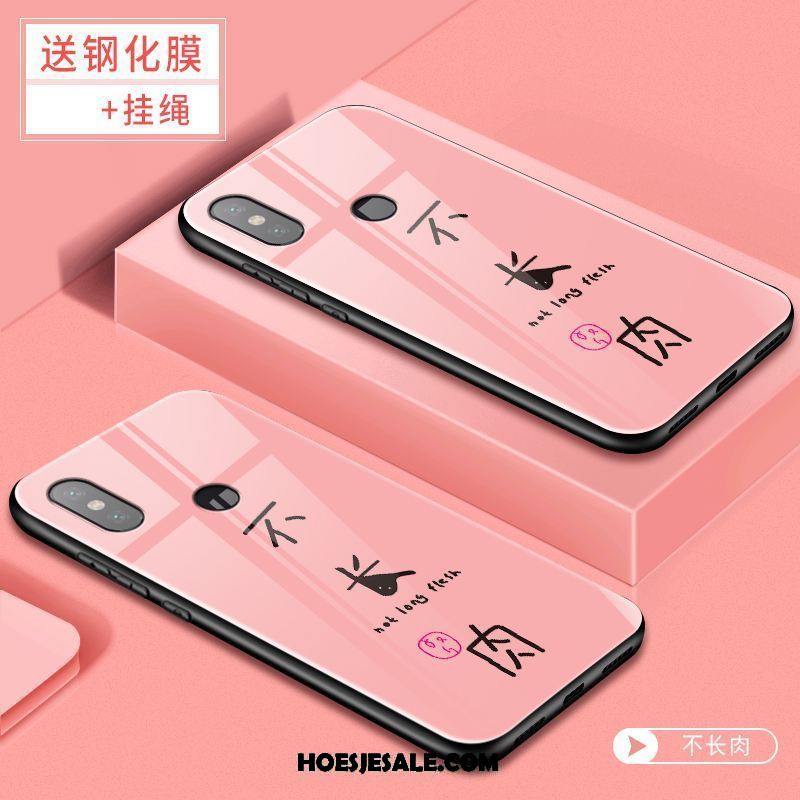 Xiaomi Redmi S2 Hoesje Glas Siliconen Anti-fall All Inclusive Rood Sale