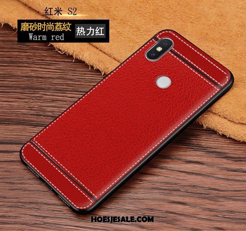 Xiaomi Redmi S2 Hoesje Rood Schrobben Anti-fall Patroon Zacht Korting