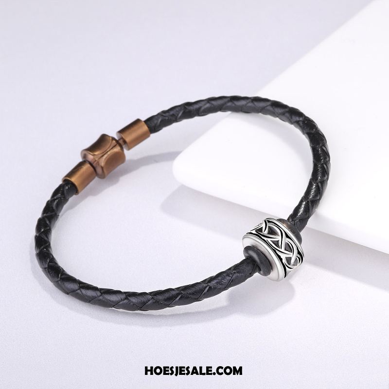 Zilveren Sieraden Heren Armbanden Persoonlijkheid Weven Mannen Trend Goedkoop