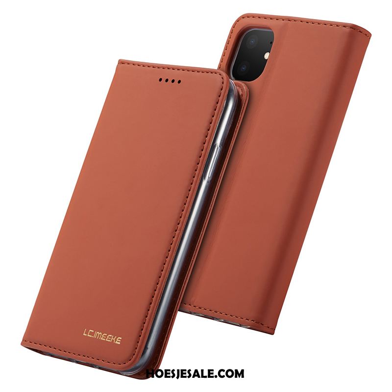 iPhone 11 Hoesje Echt Leer Mobiele Telefoon High End Nieuw Rood Goedkoop