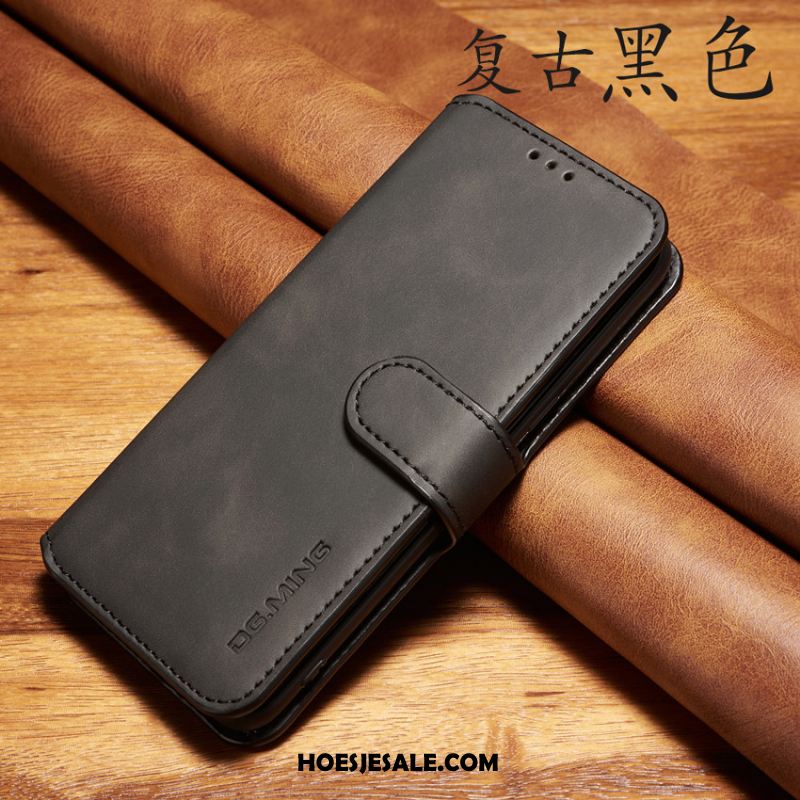 iPhone 11 Hoesje Folio Zacht Anti-fall Leren Etui Grijs Sale