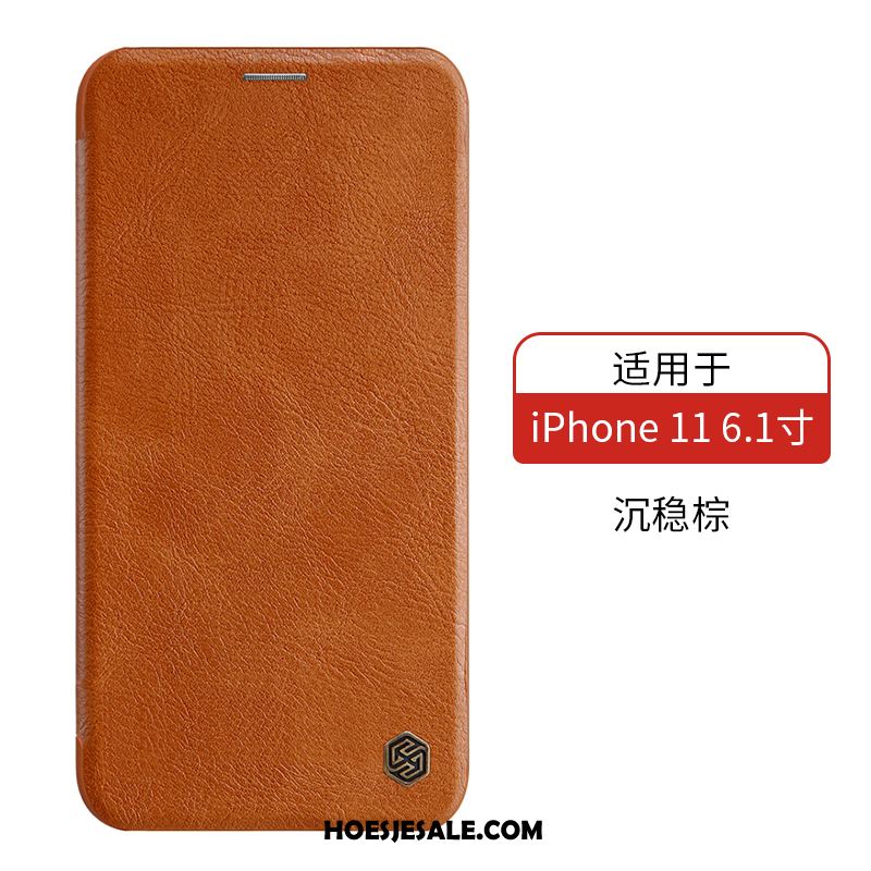 iPhone 11 Hoesje Rood Goud Mobiele Telefoon Leren Etui Hoes Aanbiedingen