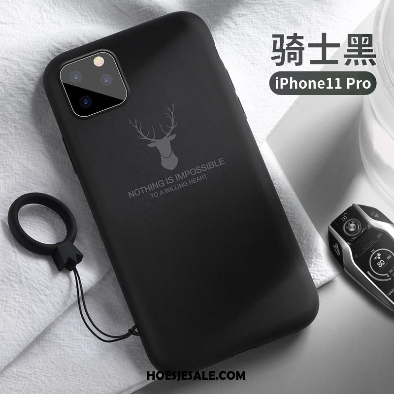 iPhone 11 Pro Hoesje Anti-fall Groen Siliconen Trendy Merk Hoes Online