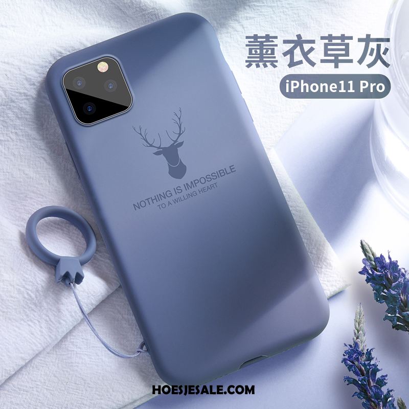 iPhone 11 Pro Hoesje Anti-fall Groen Siliconen Trendy Merk Hoes Online