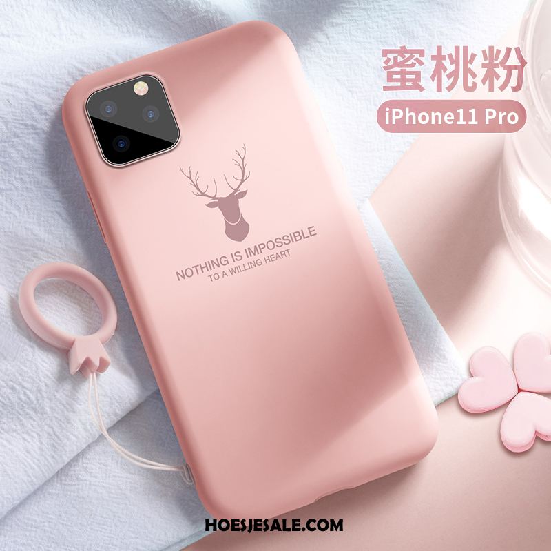 iPhone 11 Pro Hoesje Anti-fall Groen Siliconen Trendy Merk Hoes Online