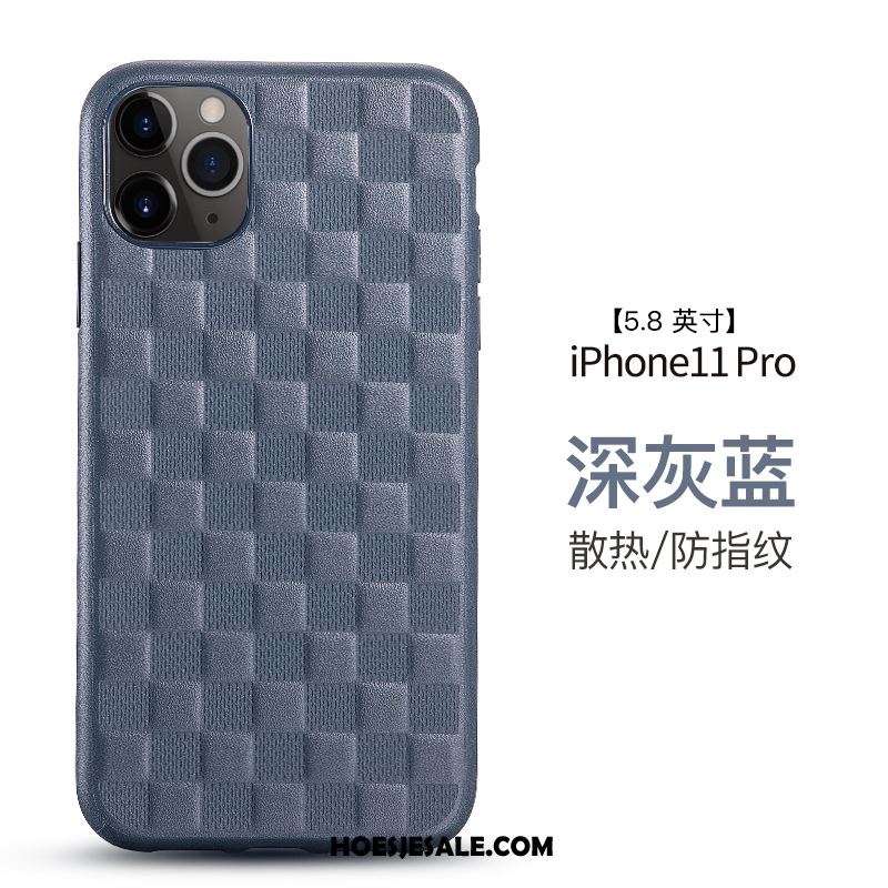 iPhone 11 Pro Hoesje Anti-fall Leren Etui Mobiele Telefoon Trendy Merk Siliconen