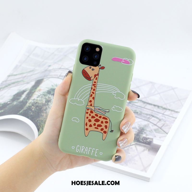 iPhone 11 Pro Hoesje Bescherming Groen Siliconen Hoes Zacht Goedkoop