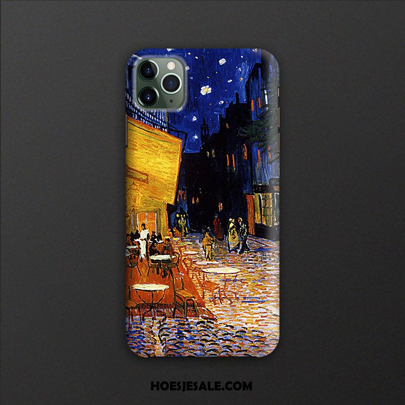 iPhone 11 Pro Hoesje Blauw Olieverfschilderij Ster Kunst Bescherming Kopen