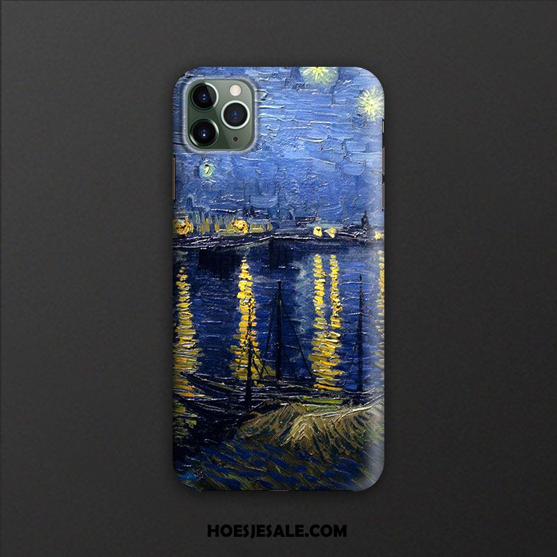 iPhone 11 Pro Hoesje Blauw Olieverfschilderij Ster Kunst Bescherming Kopen