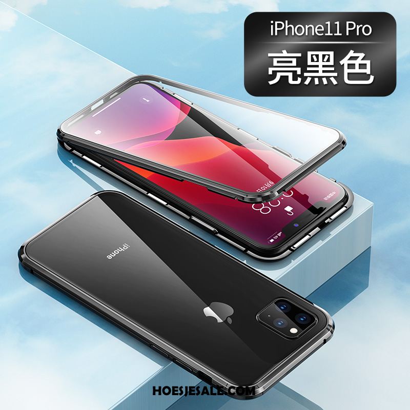 iPhone 11 Pro Hoesje Doorzichtig Net Red Grijs Magnetisch Glas Sale