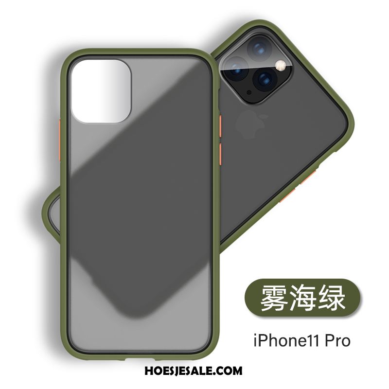 iPhone 11 Pro Hoesje Dun Siliconen Blauw Schrobben Trendy Merk Korting