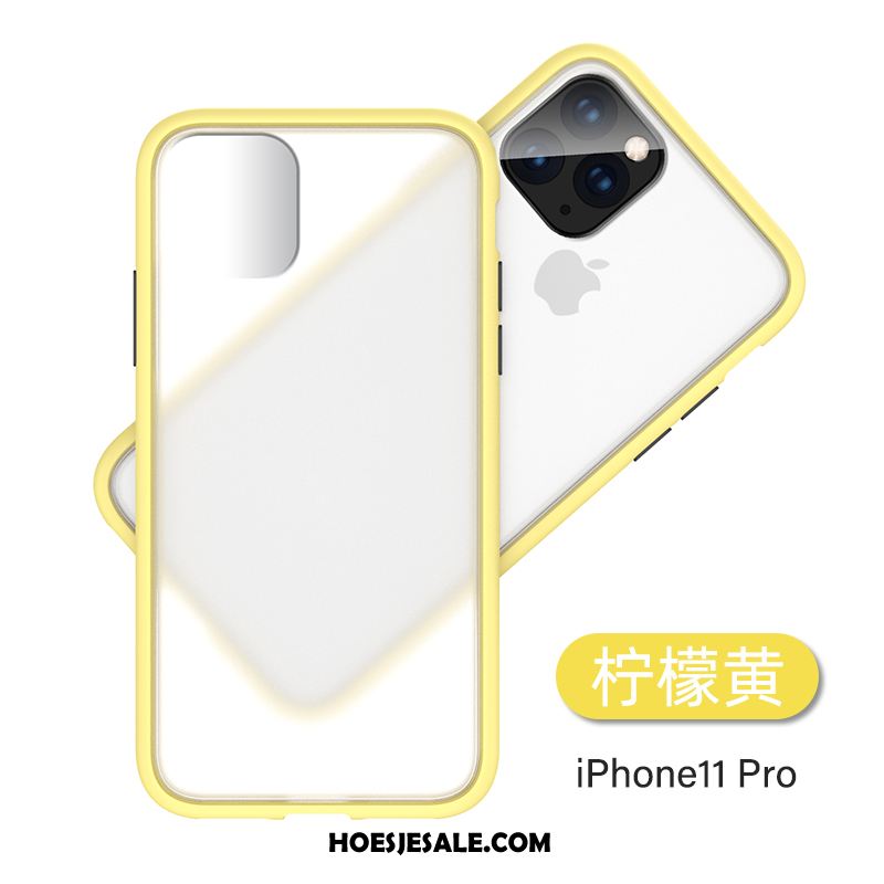 iPhone 11 Pro Hoesje Dun Siliconen Blauw Schrobben Trendy Merk Korting