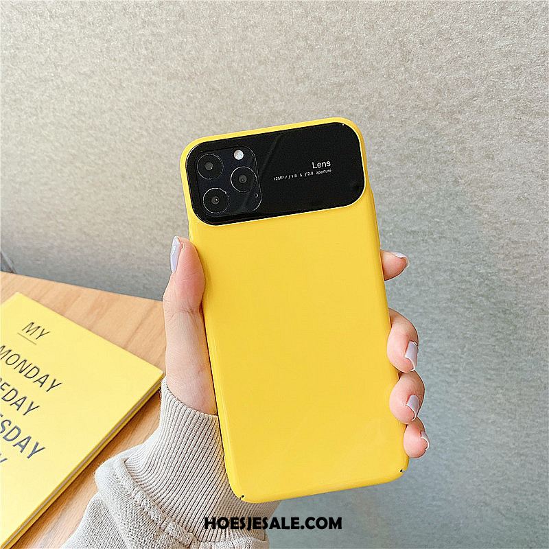 iPhone 11 Pro Hoesje Effen Kleur Eenvoudige Mobiele Telefoon Hoes Geel Sale