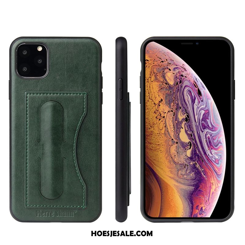 iPhone 11 Pro Hoesje Leren Etui Explosiebescherming Eenvoudige Kaart Anti-fall Winkel