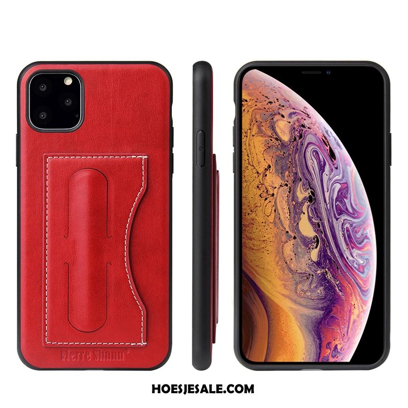 iPhone 11 Pro Hoesje Leren Etui Explosiebescherming Eenvoudige Kaart Anti-fall Winkel