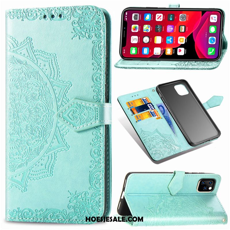 iPhone 11 Pro Hoesje Leren Etui Mobiele Telefoon Hanger Kunstleer Effen Kleur Kopen