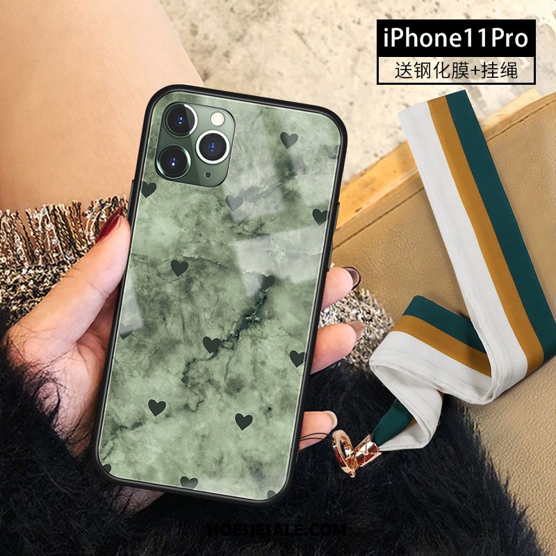 iPhone 11 Pro Hoesje Net Red Stip Trendy Merk Groen Nieuw Kopen