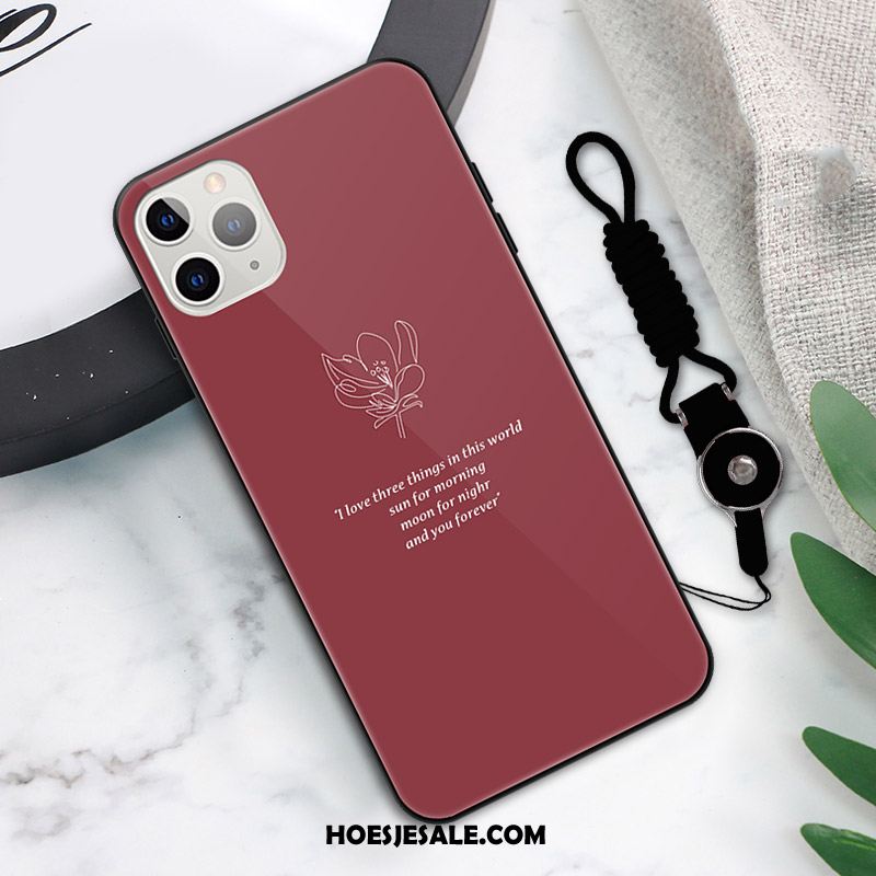 iPhone 11 Pro Hoesje Rood Trend Net Red Eenvoudige Glas Kopen