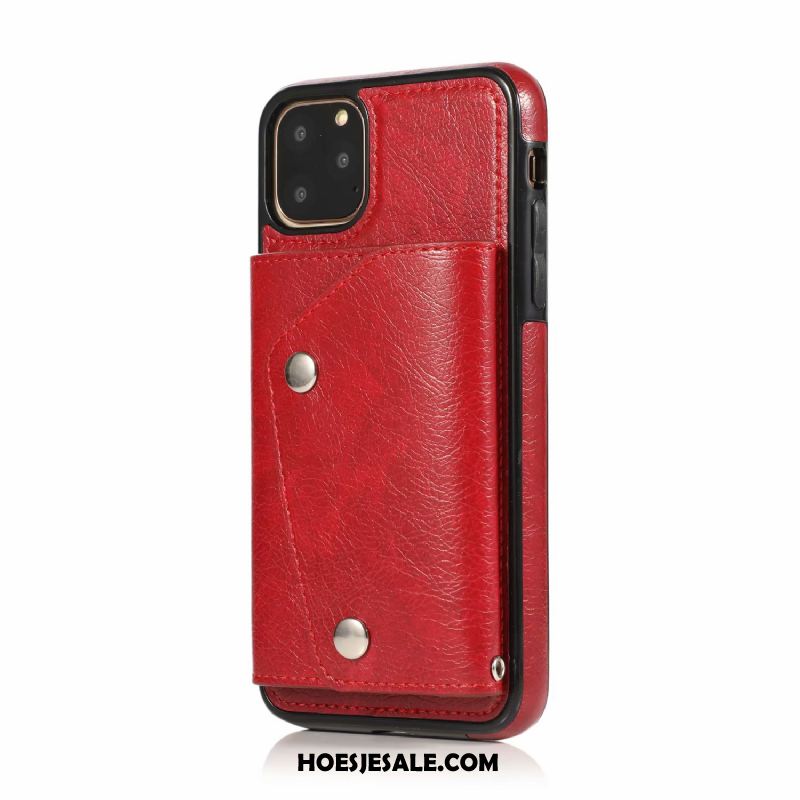 iPhone 11 Pro Max Hoesje All Inclusive Trendy Merk Persoonlijk Hanger Leren Etui Sale