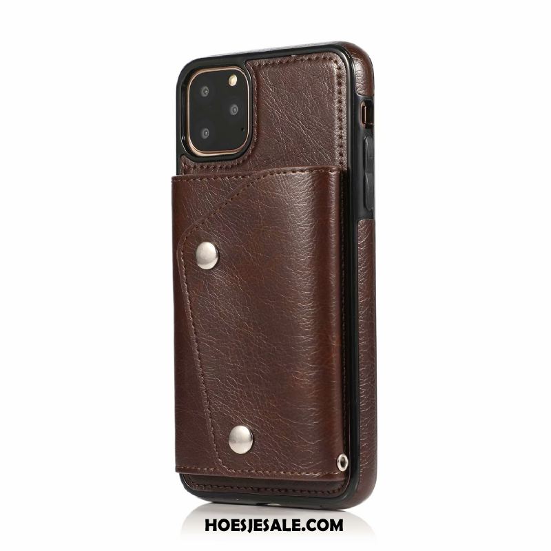 iPhone 11 Pro Max Hoesje All Inclusive Trendy Merk Persoonlijk Hanger Leren Etui Sale