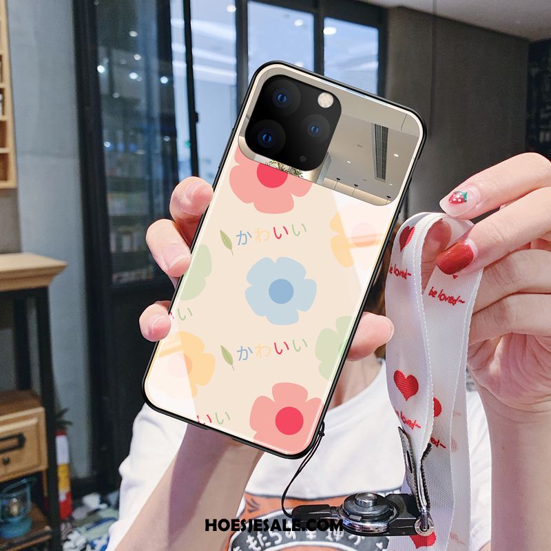 iPhone 11 Pro Max Hoesje Bescherming Bloemen Spiegel Dun Roze Kopen