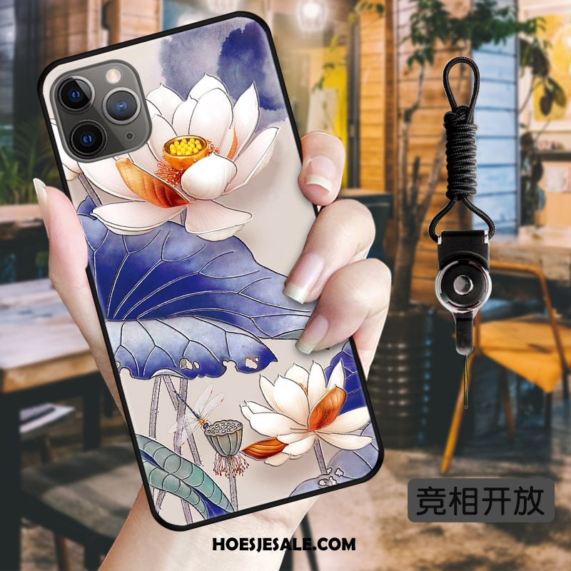 iPhone 11 Pro Max Hoesje Bescherming Vintage Inkt Zwart Kraanvogel Online