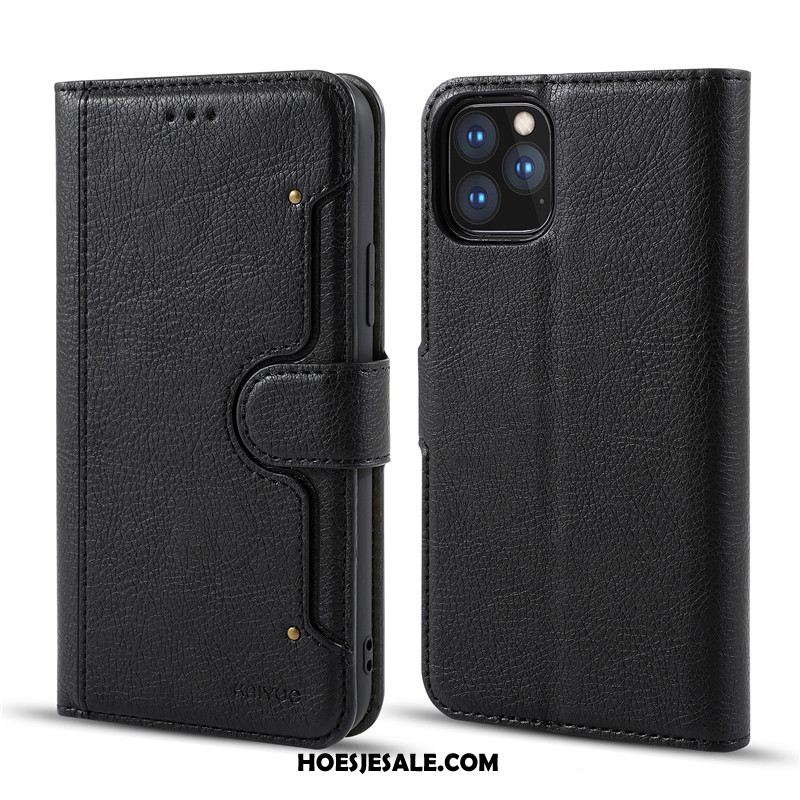 iPhone 11 Pro Max Hoesje Bescherming Zacht Leren Etui Anti-fall Hoes Kopen