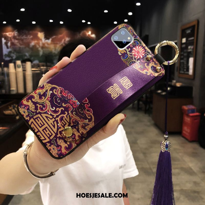 iPhone 11 Pro Max Hoesje Eenvoudige Scheppend Groen All Inclusive Purper Korting