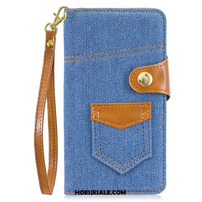 iPhone 11 Pro Max Hoesje Hoes Denim Clamshell Trend Leren Etui Korting