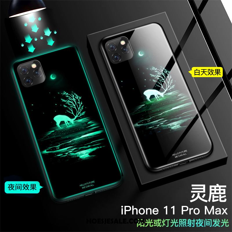 iPhone 11 Pro Max Hoesje Scheppend Bescherming Mobiele Telefoon Zwart Glas Sale